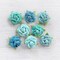 Pack of 3 - Little Birdie Angel Rose Paper Flowers 8/Pkg-Aqua Medley